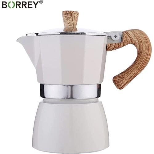 BORREY Moka Pot Stovetop Espresso Maker 150ml/300ml Italian Type Aluminium Percolator Stovetop Coffee Makers Pot Turkish Pot