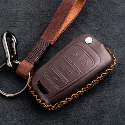 1 Pcs Genuine Leather Car Key Case Cover For Chevrolet Cruze Aveo Captiva Epica Lacetti Anti-wear Protective Key Shell