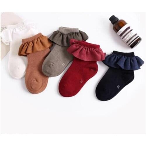 Citgeett Solid Cute Infant Kid Baby Girls Socks Cotton Flower Socks 2-8Y Kid Lace Socks