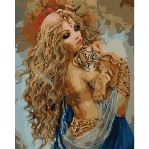 DIY Painting By Numbers Forest Girls Drawing On Canvas HandPainted Painting Art Gift DIY Home Decoration