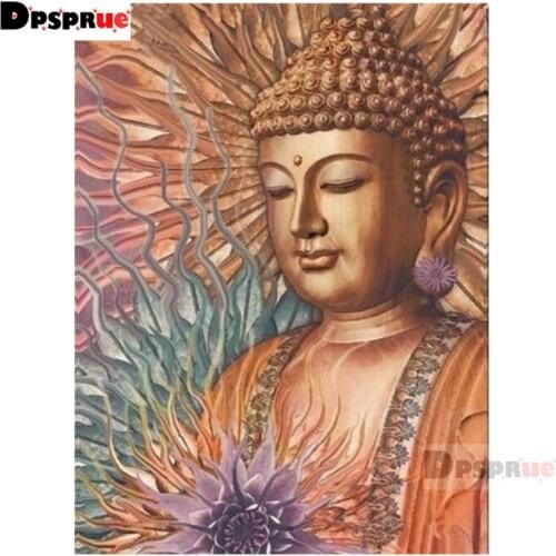 Dpsprue Full Square/Round Diamond Painting Cross Stitch Buddha statue 3D Embroidery DIY 5D Moasic Home Decor Gift SA30
