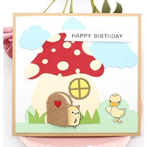 Mushroom House Metal Cutting Dies Stencils for DIY Scrapbooking Decorative Embossing Paper Card Making Craft