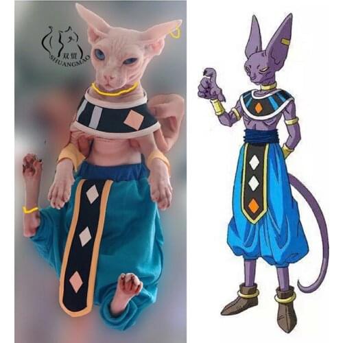 Pet Cosplay Sphinx Hairless Cat Clothes Set Leon Cats Costume Halloween Festival Clothing Custom Handmade Dog Christmas