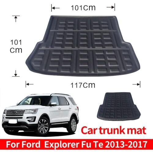 Trunk Mats Car Rear Trunk Storage Mat Cargo Tray Waterproof Floor Sheet Carpet Mud Protective Pad For Ford Explorer 2013-2017