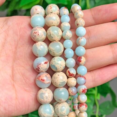 Round ShouShan Stone Snakeskin Blue Stone Beads For Jewelry Making 4/6/8/10/12mm Pick Size 15inches Diy Necklace (F00593)