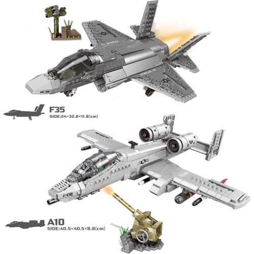 961PCS US Army A10 Thunderbolt II Airplane Fighter Military MOC Aircraft Model Small Building Block Brick Children Gift Kids Toy