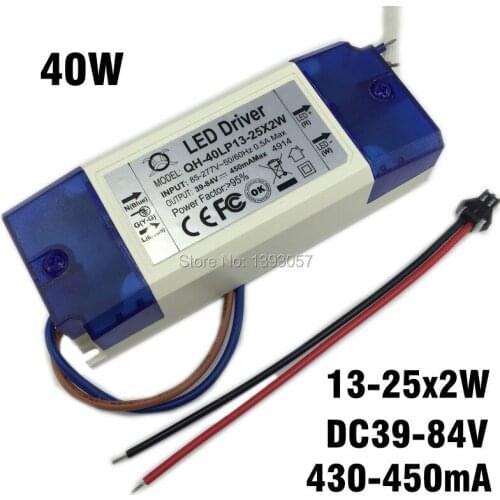 5 Pieces 13-25x2W DC39-84V 430mA - 450mA 30W 40W LED Driver High Power LED Powr Supply For Floodlight
