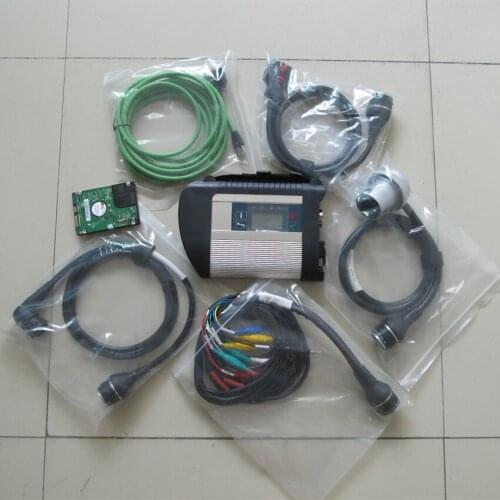 Mb star c4 multiplexer with 5 cables newest software hdd works for 95% laptops for car and truck diagnose tool 2 years warranty