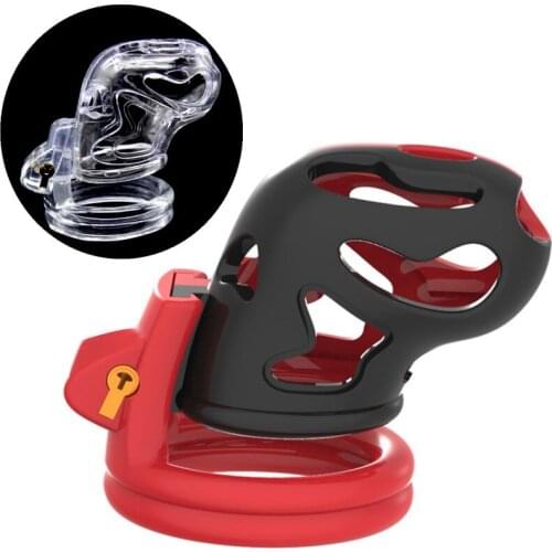 Male Penis Imprisonment Chastity Cage Vent Hole Design Cock Cage with 4 Penis Ring Bondage Lock BDSM Toys for Men G7-3-18