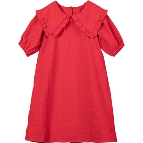 New Girls Summer Clothing 2020 Summer Kids and Teenager Girls Korean-Style Cute Loose Dress Baby Cotton Brief Dresses, #8708