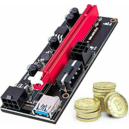 New PCI-E pcie Riser 009 Express 1X 4x 8x 16x Extender PCI E USB Riser 009S GPU Dual 6Pin For Bitcoin Miner Mining