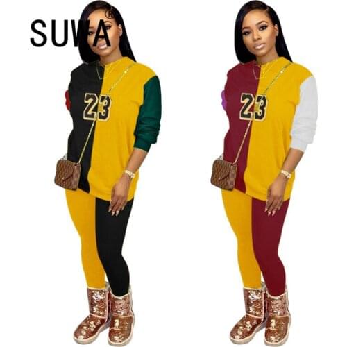 Wholesale Womens Clothing 2020 Sportswear Women Tracksuit 2 Piece Set Winter Hoodies+Pants Suit Jogging Femme Outfit Joggers