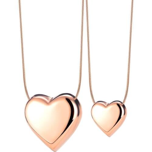 FATE LOVE Girls Child Women Heart Pendant Necklaces Chains Stainless Steel Rose Gold Color Fashion Jewelry New Arrival 2021