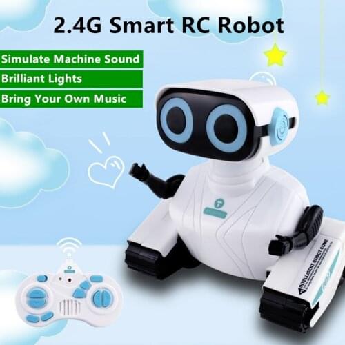 Remote Control Robot Toy RC 2.4G Simulated Machine Sound Brilliant Light Dancing Walking Childrens Educational Electric Toy