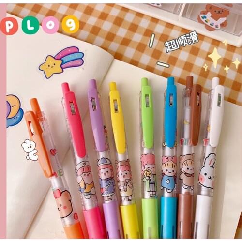 0.5mm Kawaii Student Boys Girls Mechanical Gel Ink Pens Cute Korean Bullet Journal Stationery Pen School Office Writing Supplies