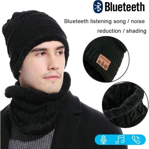 Bluetooth Beanie Hat Winter Soft Music Skull Knit Cap with Wireless Hands Free Head Hat Christmas Gift for Men and Women