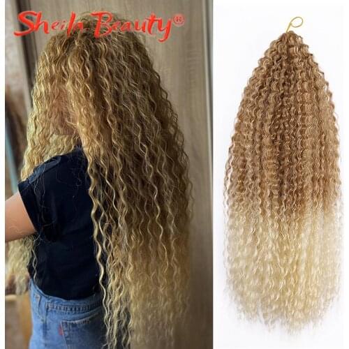 20-28Inch Synthetic Crochet Hair Afro Curls Yaki Kinky Soft Ombre Crochet Braiding Hair Extensions Marly Hair for Black Women