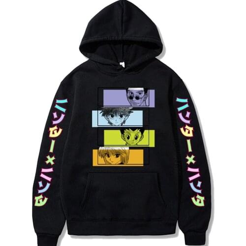 Hunter X Hunter Hoodie Men Pre-Shrunk Awesome Hoodie Hood Long Sleeve Crew Neckd Hisoka Morow Pullover Anime
