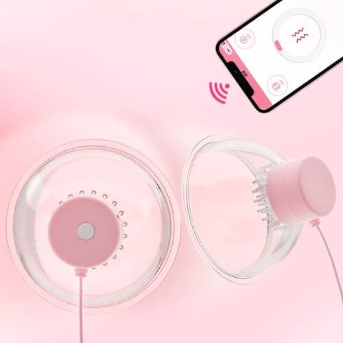 Nipple Massage Vibrator App Control Clitoris Stimulator Sex Breast Pump Enlargement Licking Nipple Vibrator Sex Toys For Women