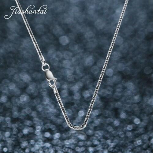 JIASHUNTAI Vintage retro 925 sterling silver Long Necklace women or men jewelry Contracted fashion 2016 bohemian chain bijoux