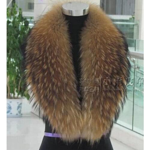 Free shipping Natural raccoon fur collar fox fur collar raccoon fur collar really hat scarf down collars customization