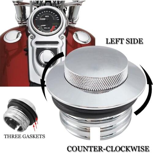 Motorcycle Pop Up Gas Cap Fuel Cap Tank Cover Screw-In Chrome For Harley 82+ Big Twin Sportster XL Dyna Softail Touring Trikes