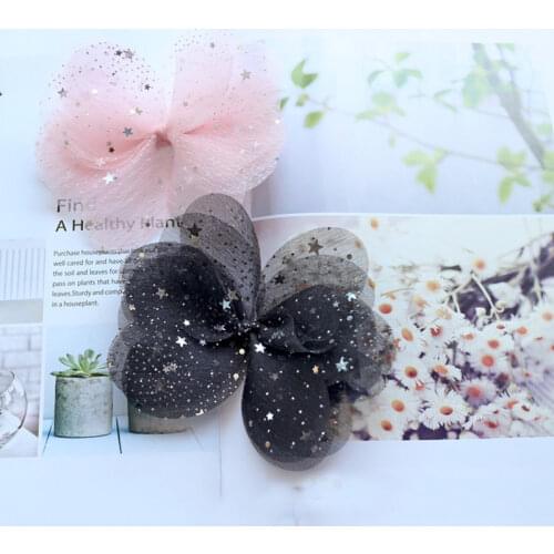 Korean Sweet Mesh Hair Bows for Girls Heart Dot Unicorn Hair Clips Princess Hairpin Dance Party Hair Accessories Headwear