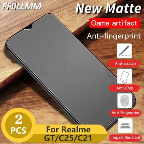 2Pcs/lot Matte Protective Glass For Realme GT Neo Tempered Glass For Realme 8 7 Pro 6 C25 C21 C20 C15 C12 C11 Screen Protector