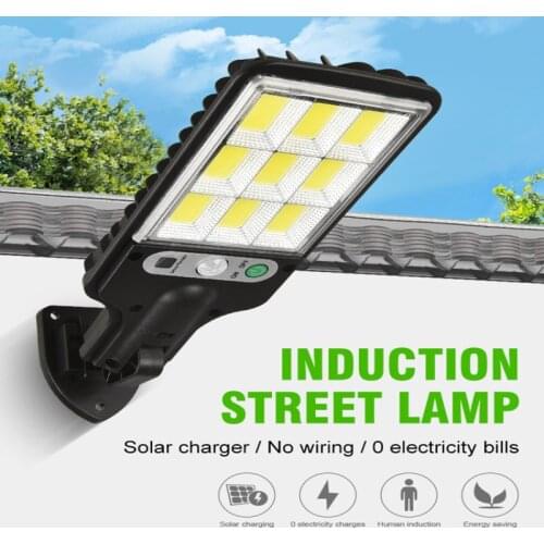 108/117 COB Solar LED Street Light Waterproof PIR Motion Sensor Smart Remote Control Lamp Outdoor Garden Security Wall Light