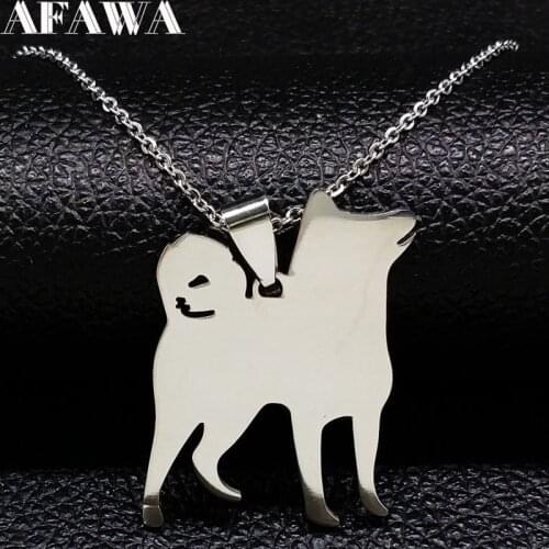 2021 Akita Stainless Steel Necklace for Women Silver Color Statement Necklaces Jewellery bijoux acier inoxydable femme N940S01