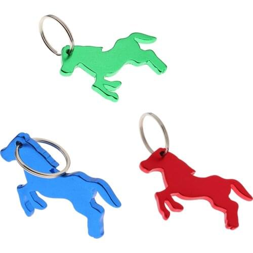 3Pcs Alloy Horse Pattern Bottle Opener / Key Ring Keychain Bag Pendent Novelty Gift