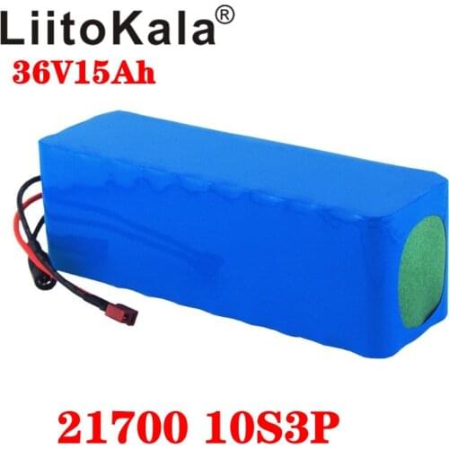 LiitoKala 36V 15Ah battery 21700 5000mah 10S3P battery pack 500W high power battery 42V 15000mAh Ebike electric bicycle BMS