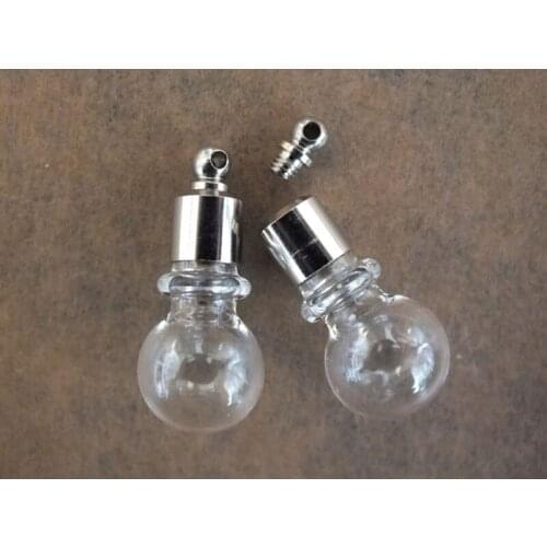 Free ship!!!6mm Rice art glass jewelry vial pendant Small glass bottle pendant Screw cap wishing necklace pendant