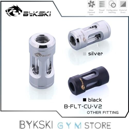 Bykski Water Filter Fitting Full Copper Type, Water Cooling Filtered Connector G1/4 M-M Thread, 2 Colors, B-FLT-CU-V2