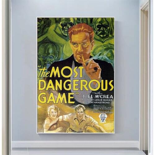 CP1194 The Most Dangerous Game Classic Hot Movie Print Silk Fabric Poster Indoor Wall Art Decor Gift