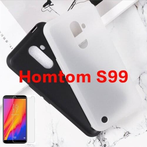 For HomTom S99 Case For HomTom S99i Cover + Screen Protector Tempered Glass Protective Film For HomTom S99
