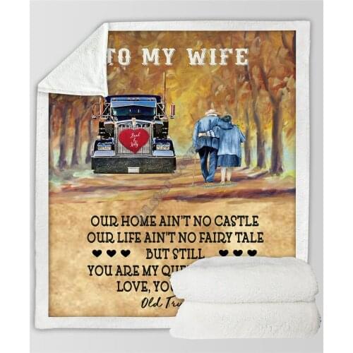 To My Wife 3d printed fleece blanket for Beds Hiking Picnic Thick Quilt Fashionable Bedspread Sherpa Throw Blanket 05