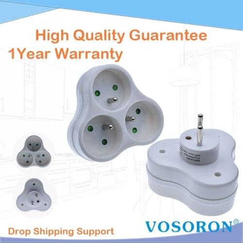 1pcs French Standard Power Adapter With safety Shutter French Switch Socket French Standard Converter1 Exposed 2 Holes 250V 16A