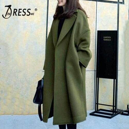 INDRESSME Casual Streetwear Women Lady Long Trench Sexy Full Sleeve Turn Down Collar Fashion Sashes Women Coat Clearance