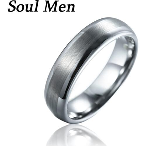 Tungsten steel ring cold wind plating texture middle lasa 6mm fashion trend ring