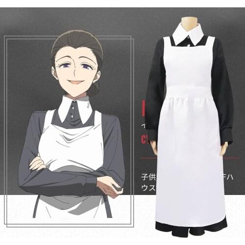 The Promised Neverland Isabella Halloween Cosplay Costume Apron Yakusoku no Neverland Isabellas Maid Lolita Dress Wigs Shoes