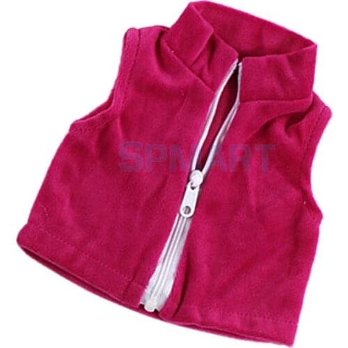 Fancy Clothes for 18'' Doll Rosy Zippered Waistcoat Tops Outfits Shirt Dress Up Xmas Girl Gift