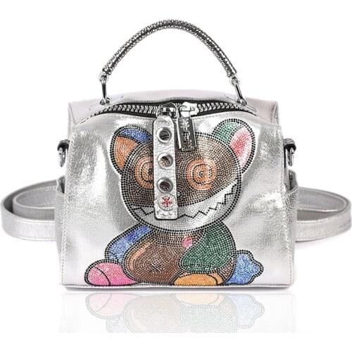 Fashion Diamond Elegant Backpack Female High Quality Shiny Black Messenger Bag Women Multifunction Designer Daily Shoulder Bags