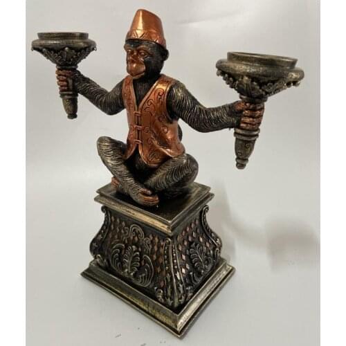 New Religious Monkey Candle Holder Ornaments Resin Crafts Desktop Candlesticks Holders Creativity Home Decoration