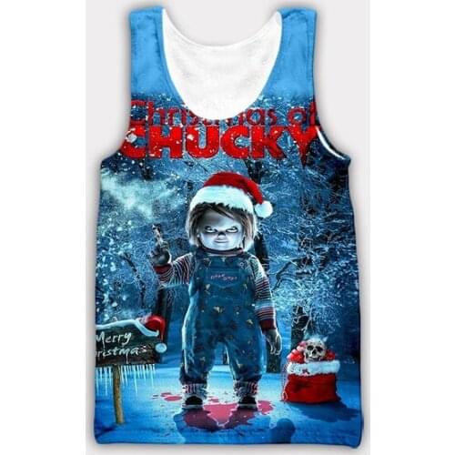 New Curse of Chucky 3D Print Causal Clothing Fashion Men Women Tracksuits Crewneck Hip Hop Vest Size S-5XL mesh top