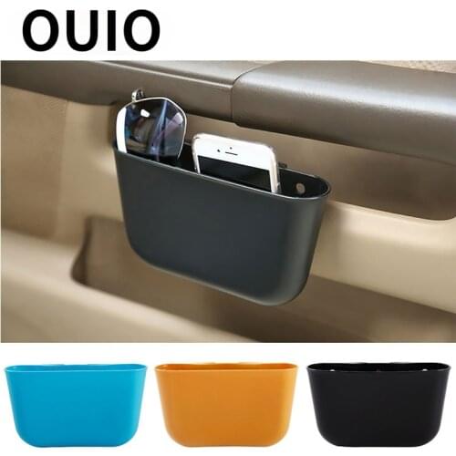 OUIO 1PC Car Hanging Trash Box Phone Holder Storage Bag For Renault Megane 3 Duster Captur Chevrolet Cruze Aveo Captiva Lacetti