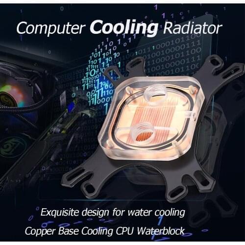 Transparent CPU Water Block Waterblock Copper Base CPU Water Cooler Computer PC Cooling Radiator for Intel for AMD with Screws