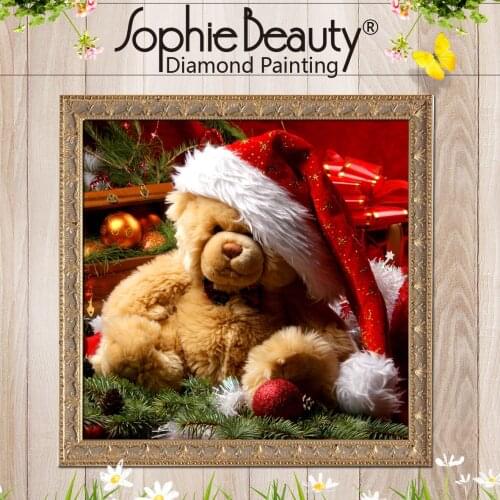 Sophie Beauty New Diy Round Square Diamond Painting Cross Stitch Christmas Beaded Embroidery Handcraft Mosaic Bear Santa Art Kit