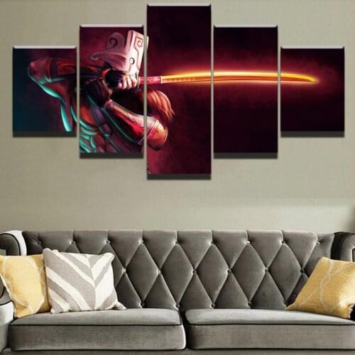Modern Canvas Painting Modular Game Poster 5 Pieces 2 DotA Juggernaut Wall Art Home Decor Boys Room Printed Picture Artwork