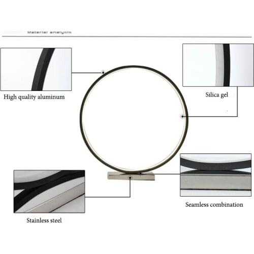 Modern Round LED Desk Lamps for Hotel Bedroom Bedside Light Wedding Art Decor Table Lamp Light Fixtures Dimmable White Gold